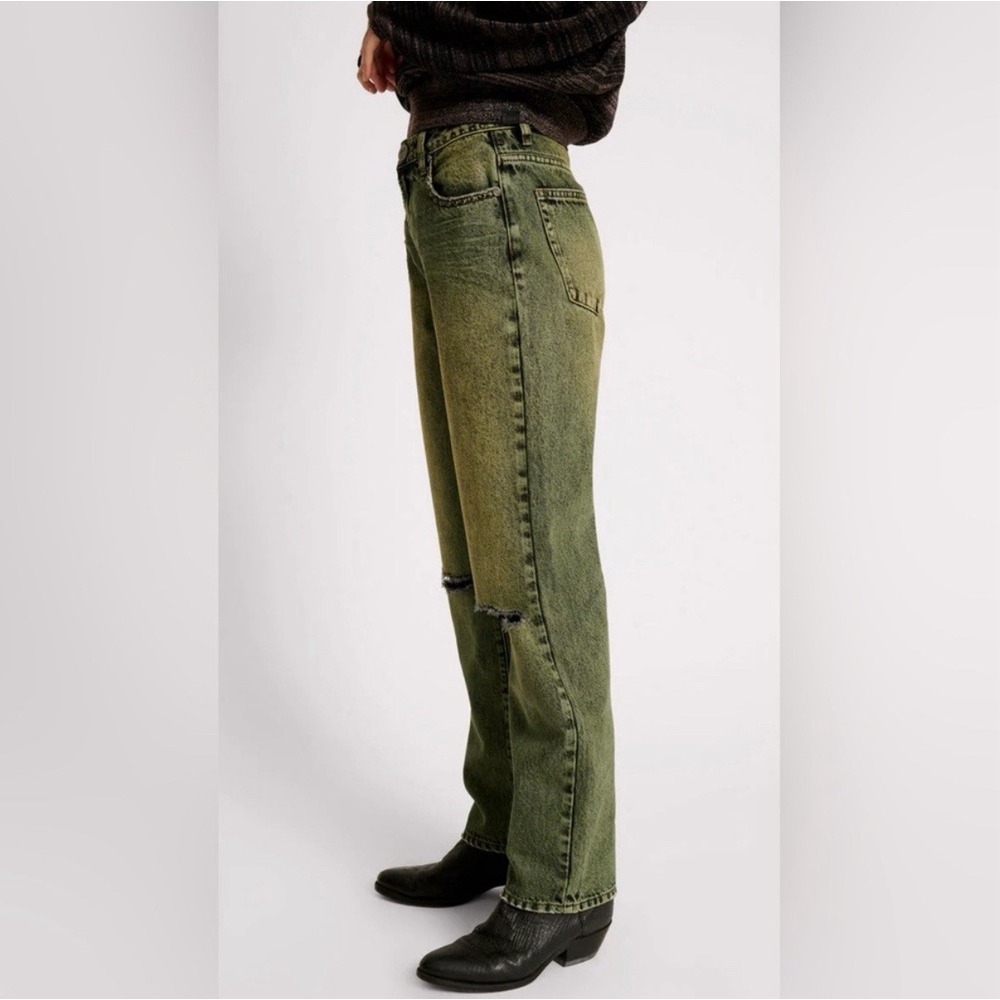 Free People x One Teaspoon Awesome Baggies Jeans Black Khaki Size 31 NWT $148‎ - Picture 3 of 15